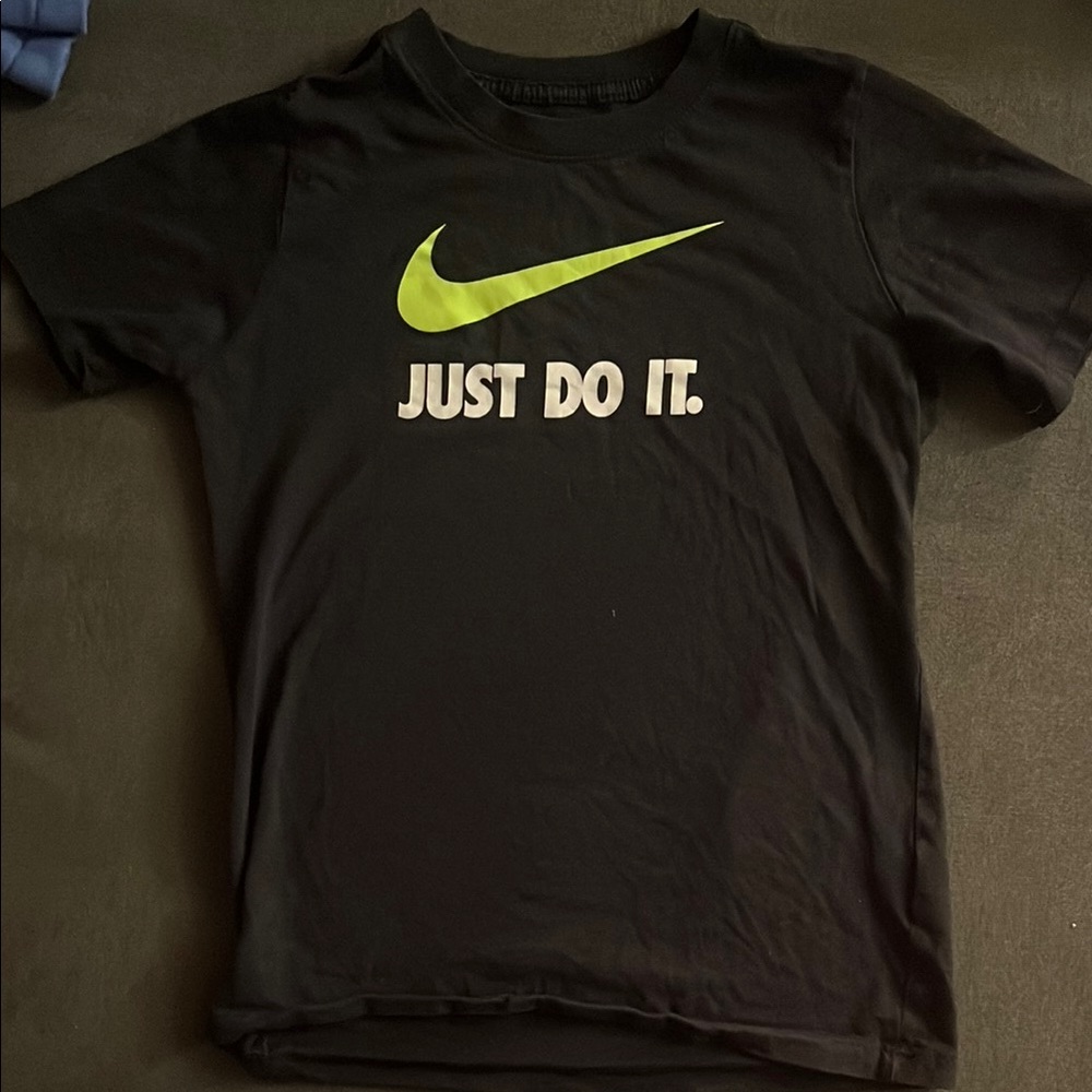 Nike Black T-Shirt with Green Logo